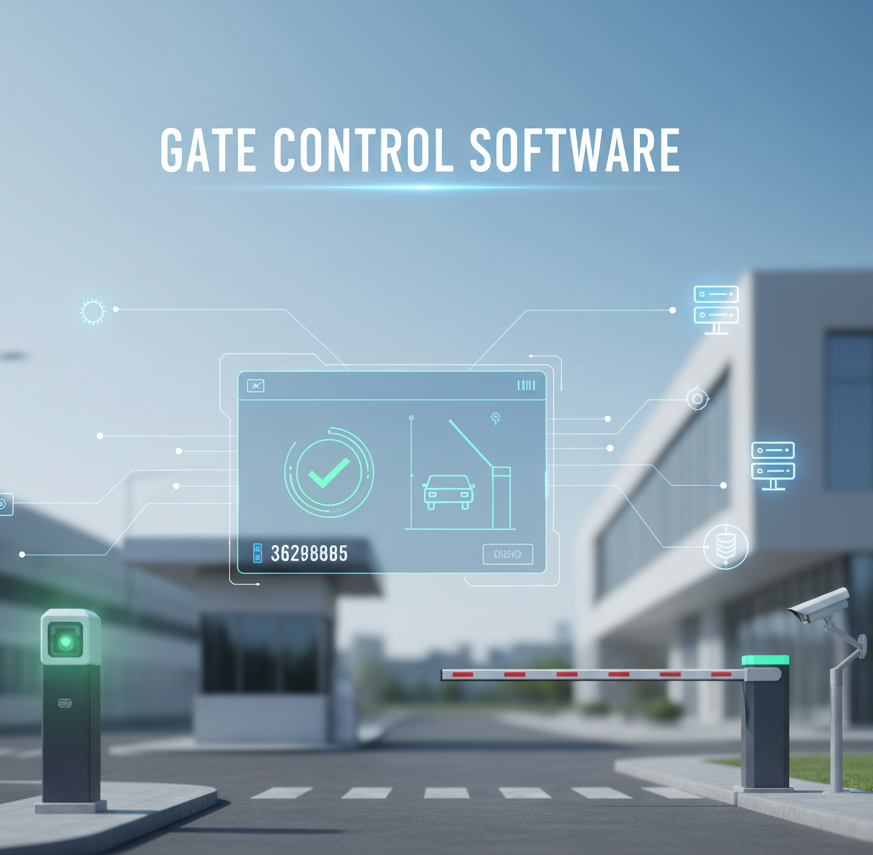 Gate security personnel using software on a tablet